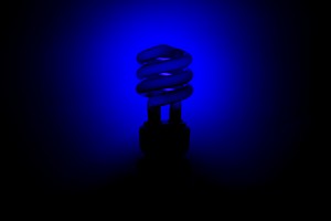 Light Bulb and Blue Lighting
