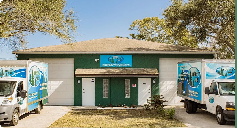 The Forest Air Conditioning & Heating office and service vans in St. Petersburg, FL