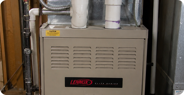 Gas furnace in a home utility closet ready for a heating repair in Pinellas County, FL