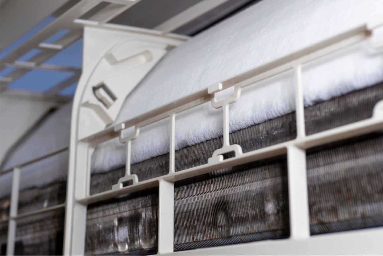 Ice buildup on an air conditioner coil