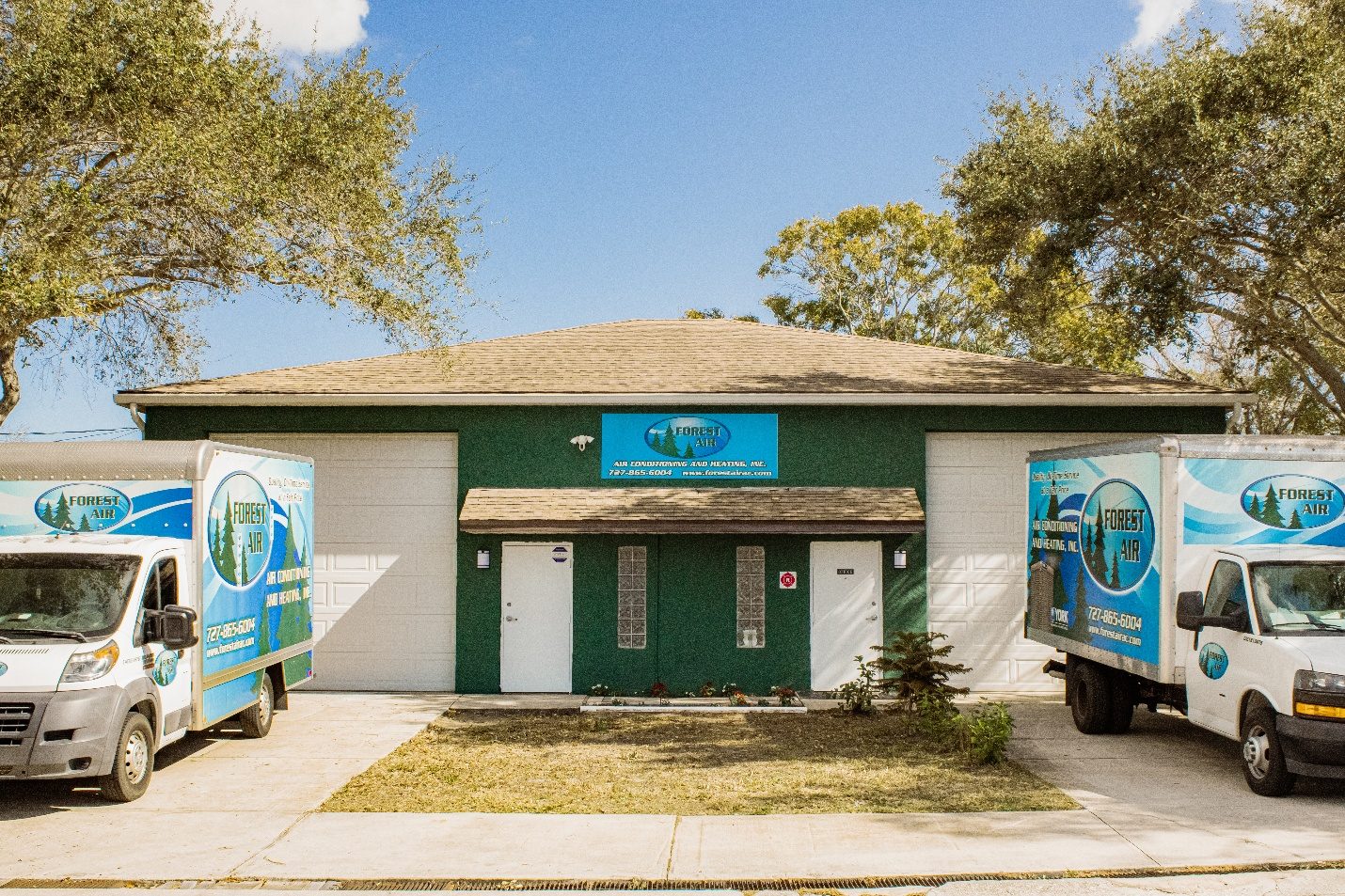 Forest Air Conditioning & Heating office and service trucks on 32nd St S in St. Petersburg, FL