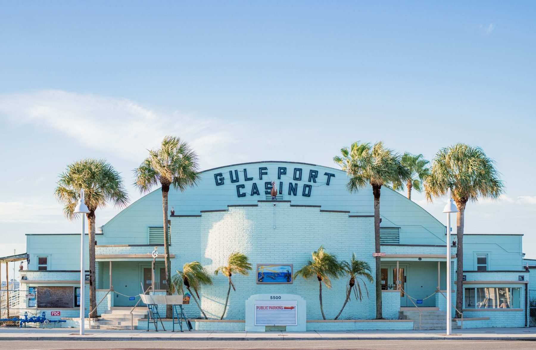 The historic Gulfport Casino on the waterfront in Gulfport, FL
